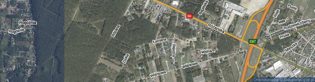 Zdjęcie satelitarne Łamana ul.